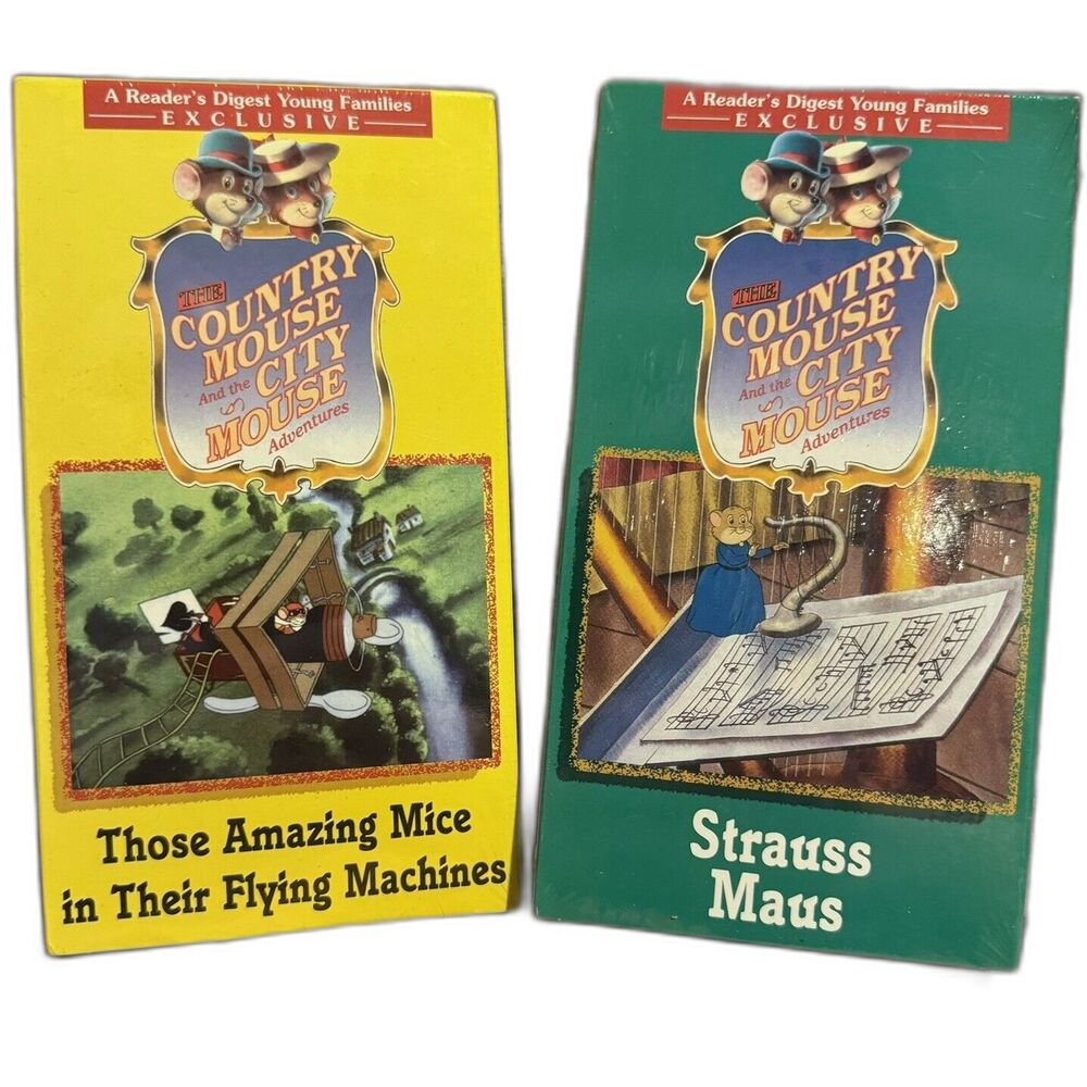New Sealed Country Mouse City Mouse Adventures VHS Lot Strauss Flying Machines